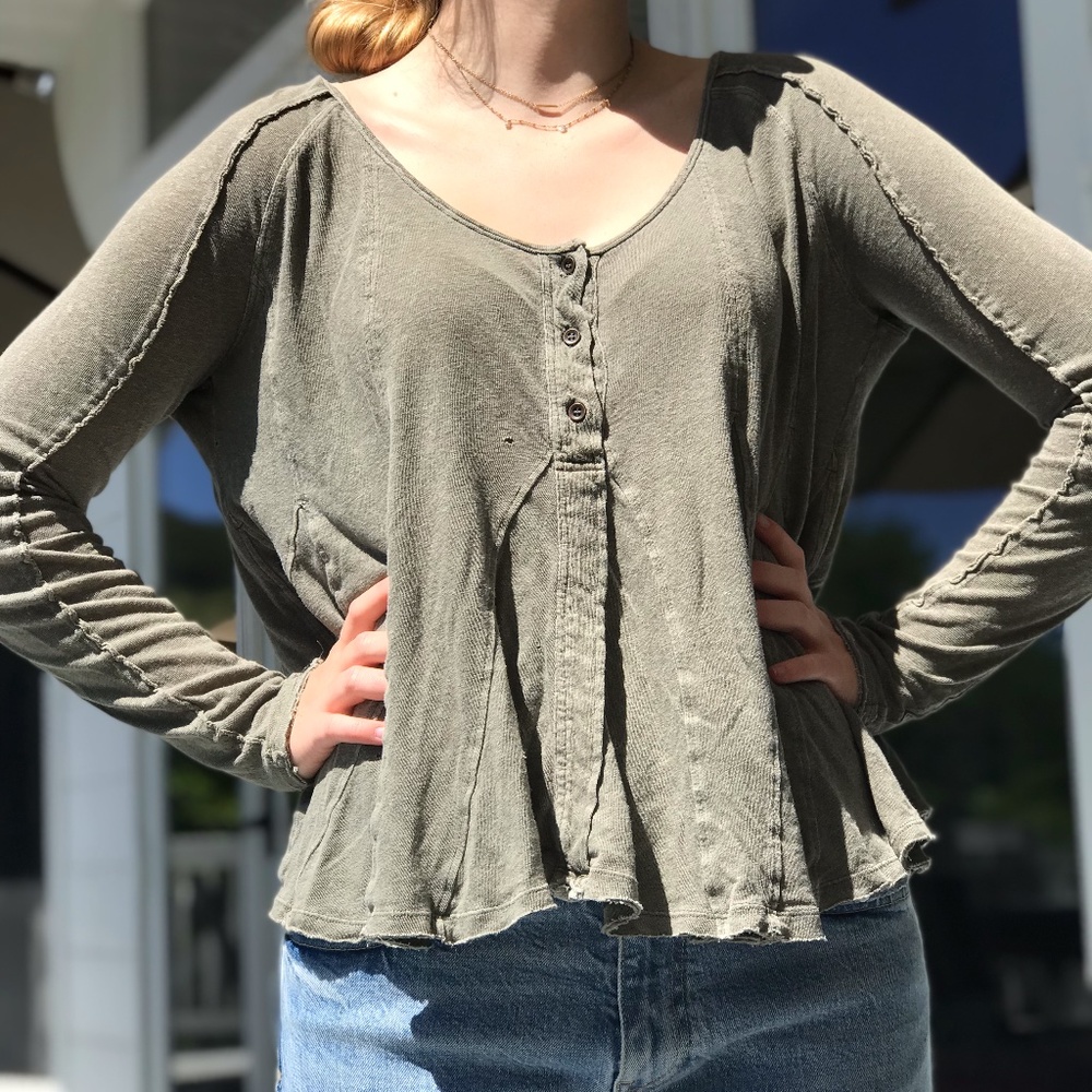 Free People Army Green Top